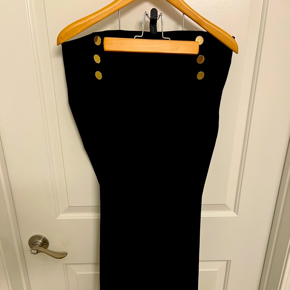 Calvin Klein Wide Leg Sailor Pants with Gold Button Detail Size 14